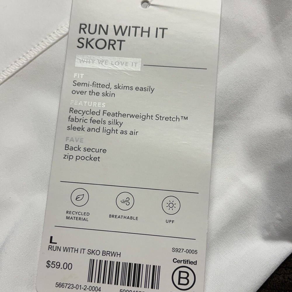 Athleta Run With It 14" Skort // Bright White - Picture 6 of 8
